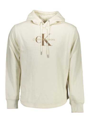 CALVIN KLEIN WHITE MEN'S SWEATSHIRT WITHOUT ZIP