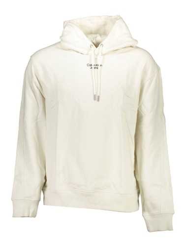 CALVIN KLEIN WHITE MEN'S SWEATSHIRT WITHOUT ZIP