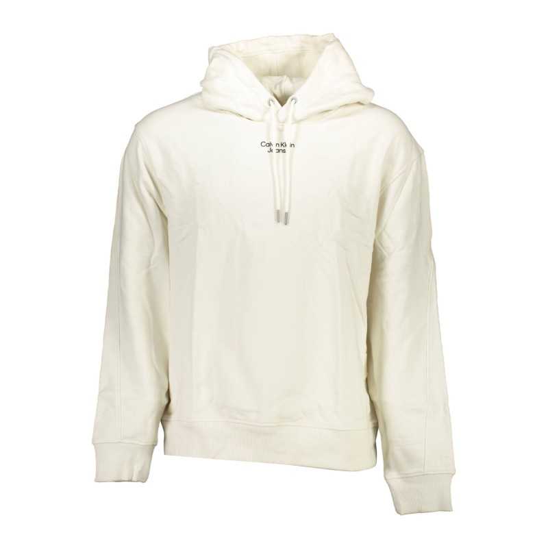 CALVIN KLEIN WHITE MEN'S SWEATSHIRT WITHOUT ZIP