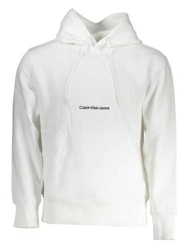 CALVIN KLEIN WHITE MEN'S SWEATSHIRT WITHOUT ZIP