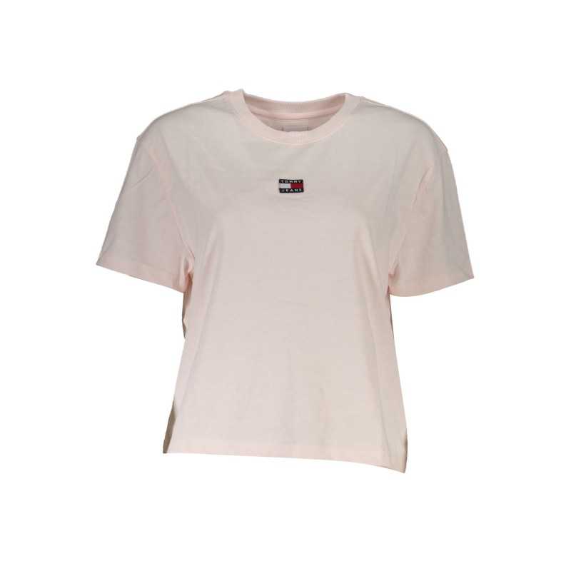 TOMMY HILFIGER T-SHIRT MANICHE CORTE DONNA ROSA