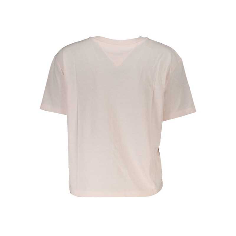 TOMMY HILFIGER T-SHIRT MANICHE CORTE DONNA ROSA