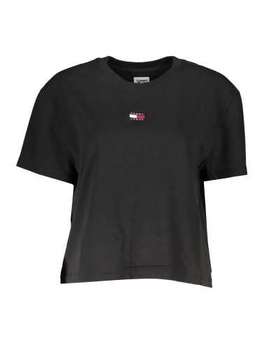 TOMMY HILFIGER T-SHIRT MANICHE CORTE DONNA NERO