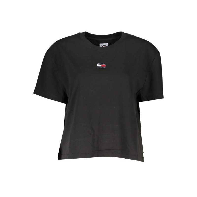 TOMMY HILFIGER T-SHIRT MANICHE CORTE DONNA NERO