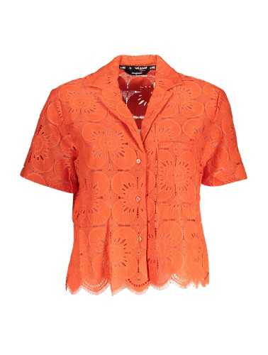 DESIGUAL ORANGE WOMEN'S SHORT SLEEVED SHIRT