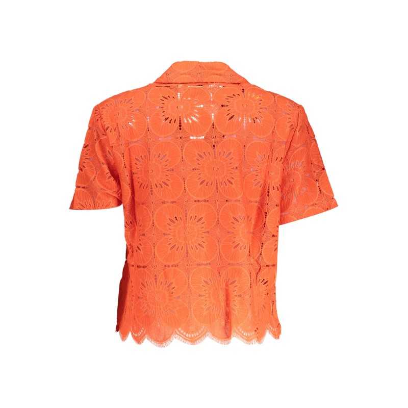 DESIGUAL ORANGE WOMEN'S SHORT SLEEVED SHIRT