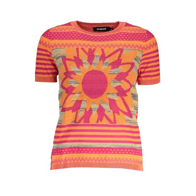 DESIGUAL ORANGE WOMEN'S SWEATER