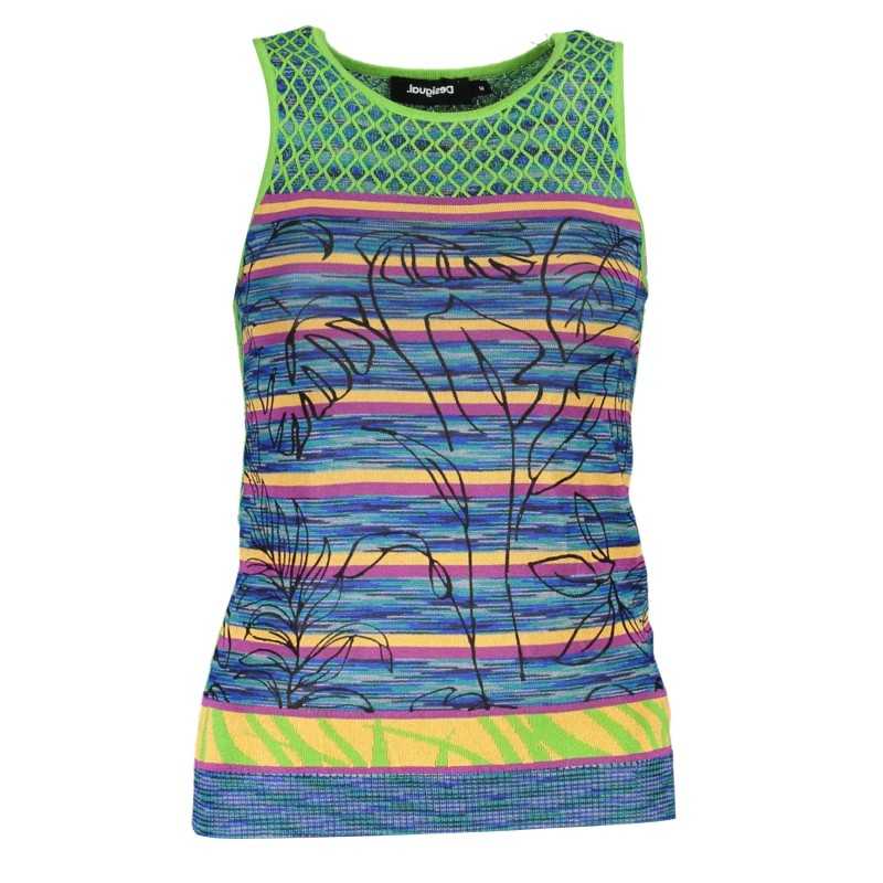 DESIGUAL WOMEN'S GREEN TANK TOP