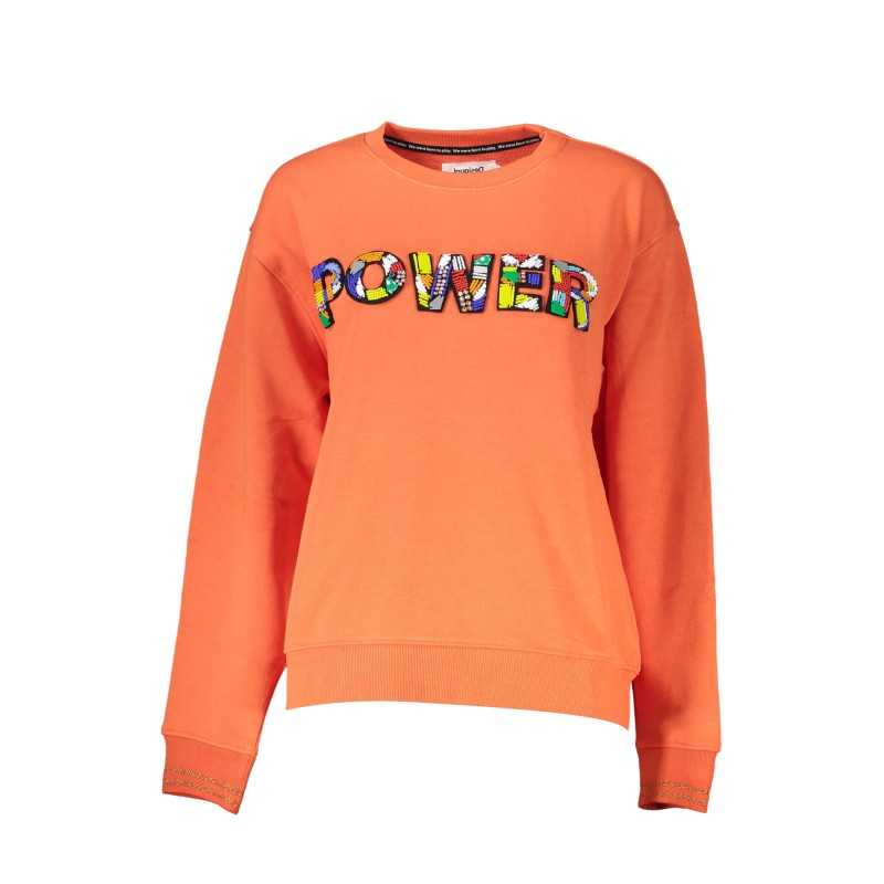 DESIGUAL ORANGE WOMEN'S SWEATSHIRT WITHOUT ZIP