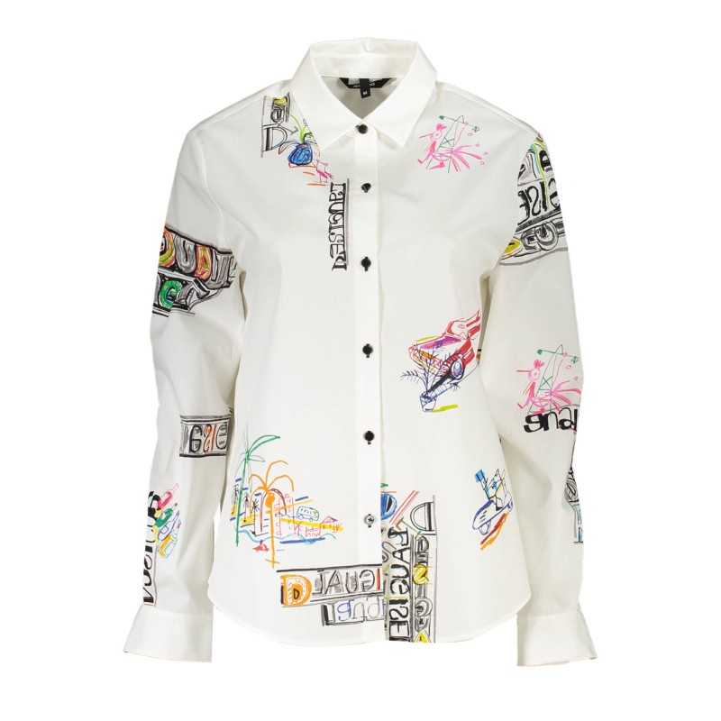 DESIGUAL WOMEN'S LONG SLEEVED SHIRT WHITE