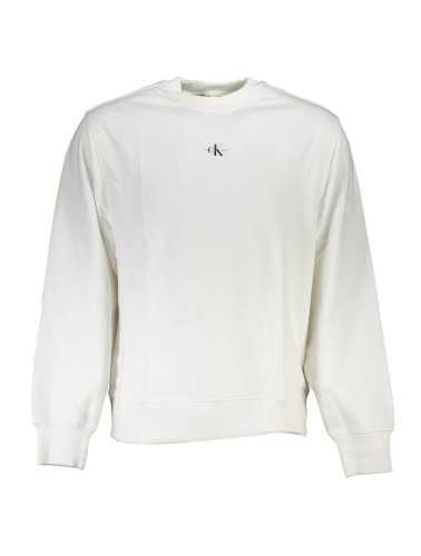 CALVIN KLEIN WHITE MEN'S SWEATSHIRT WITHOUT ZIP