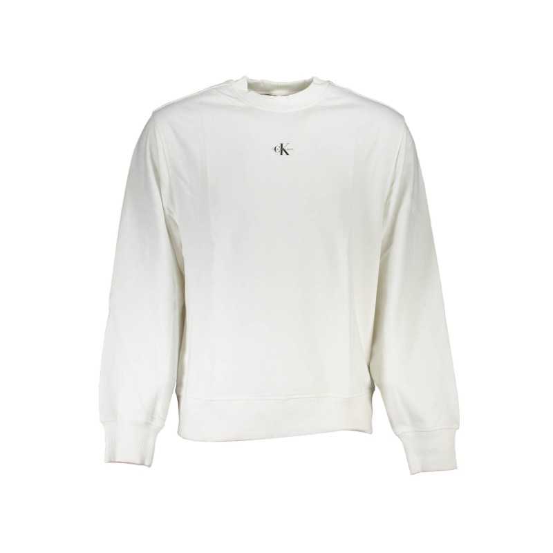 CALVIN KLEIN WHITE MEN'S SWEATSHIRT WITHOUT ZIP