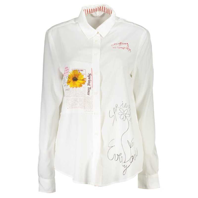 DESIGUAL SHIRT LONG SLEEVE WOMAN WHITE