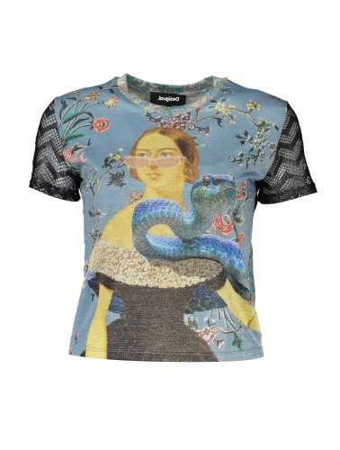 DESIGUAL LIGHT BLUE WOMAN SHORT SLEEVE T-SHIRT