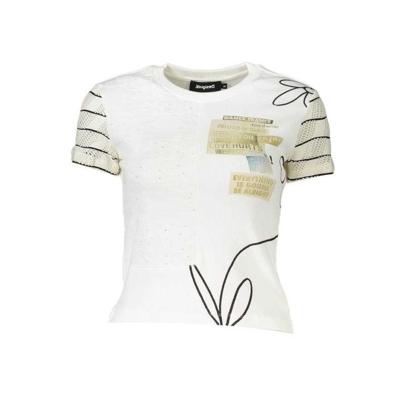 DESIGUAL WOMEN'S SHORT SLEEVE T-SHIRT WHITE