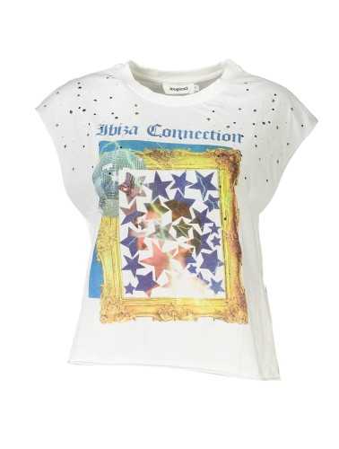 DESIGUAL T-SHIRT SENZA MANICHE DONNA BIANCO