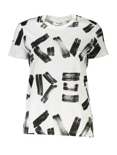 DESIGUAL T-SHIRT MANICHE CORTE DONNA BIANCO