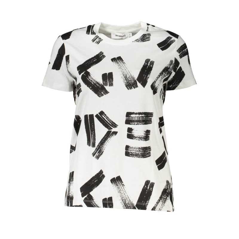 DESIGUAL T-SHIRT MANICHE CORTE DONNA BIANCO