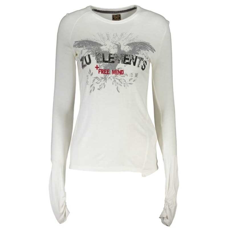 ZUELEMENTS T-SHIRT MANICHE LUNGHE DONNA BIANCO