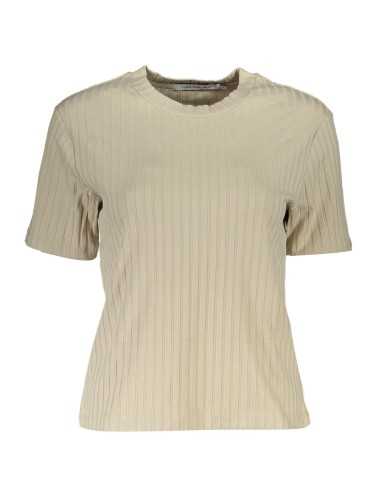 CALVIN KLEIN T-SHIRT MANICHE CORTE DONNA BEIGE