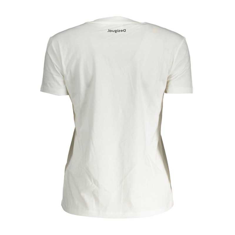 DESIGUAL T-SHIRT MANICHE CORTE DONNA BIANCO