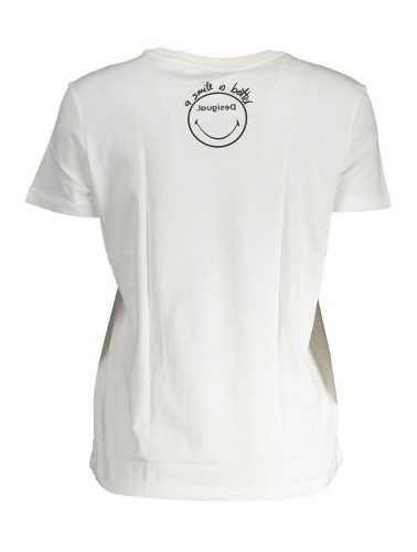 DESIGUAL T-SHIRT MANICHE CORTE DONNA BIANCO