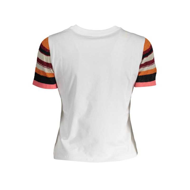 DESIGUAL T-SHIRT MANICHE CORTE DONNA BIANCO