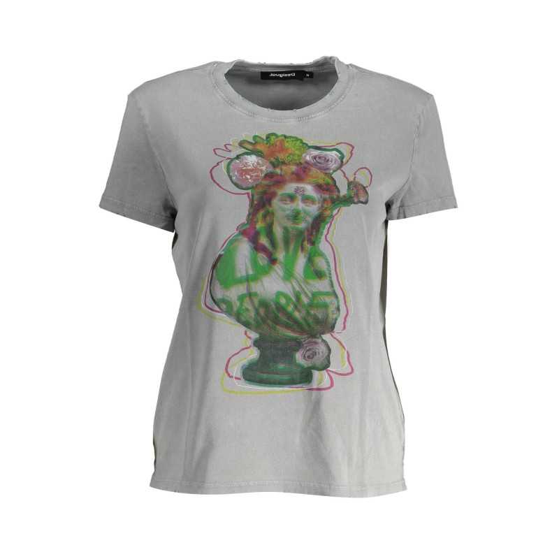 DESIGUAL WOMEN'S SHORT SLEEVE T-SHIRT GRAY