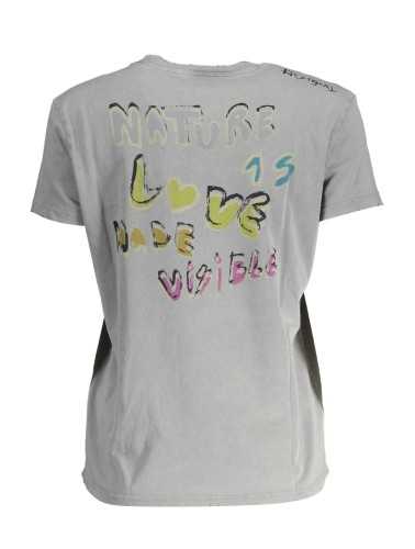 DESIGUAL T-SHIRT MANICHE CORTE DONNA GRIGIO