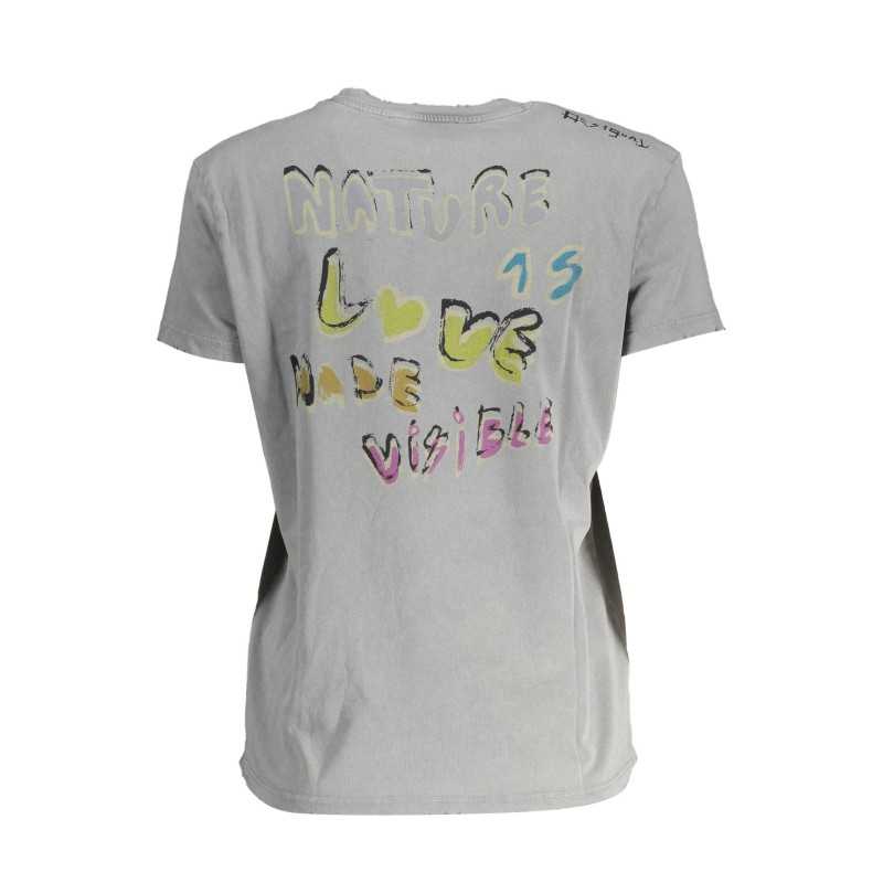 DESIGUAL T-SHIRT MANICHE CORTE DONNA GRIGIO