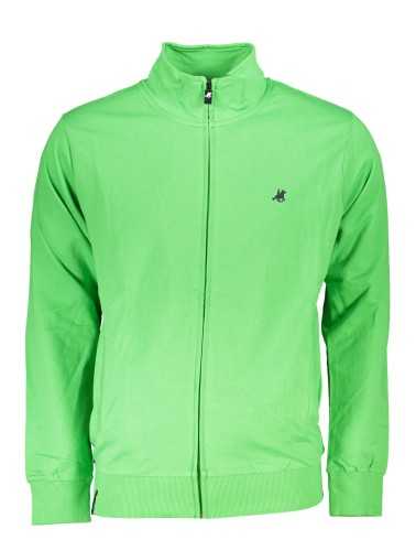 US GRAND POLO MEN'S GREEN ZIPPED SWEATSHIRT