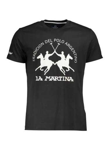 LA MARTINA BLACK MAN SHORT SLEEVE T-SHIRT