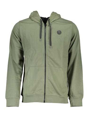 GIAN MARCO VENTURI MEN'S GREEN ZIPPED SWEATSHIRT