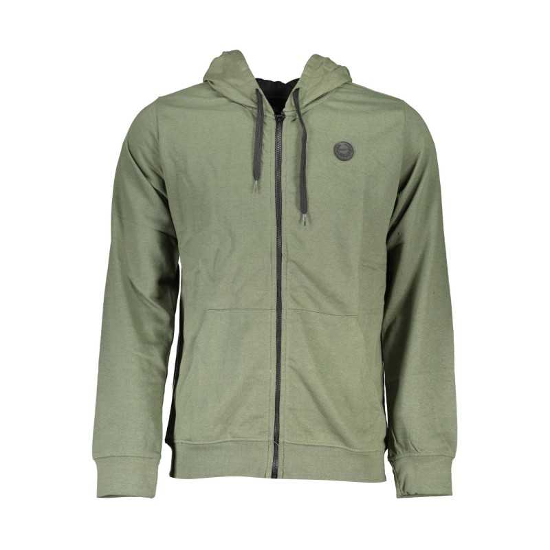 GIAN MARCO VENTURI MEN'S GREEN ZIPPED SWEATSHIRT