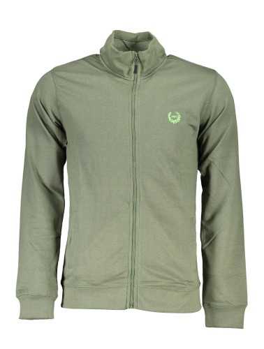 GIAN MARCO VENTURI MEN'S GREEN ZIPPED SWEATSHIRT