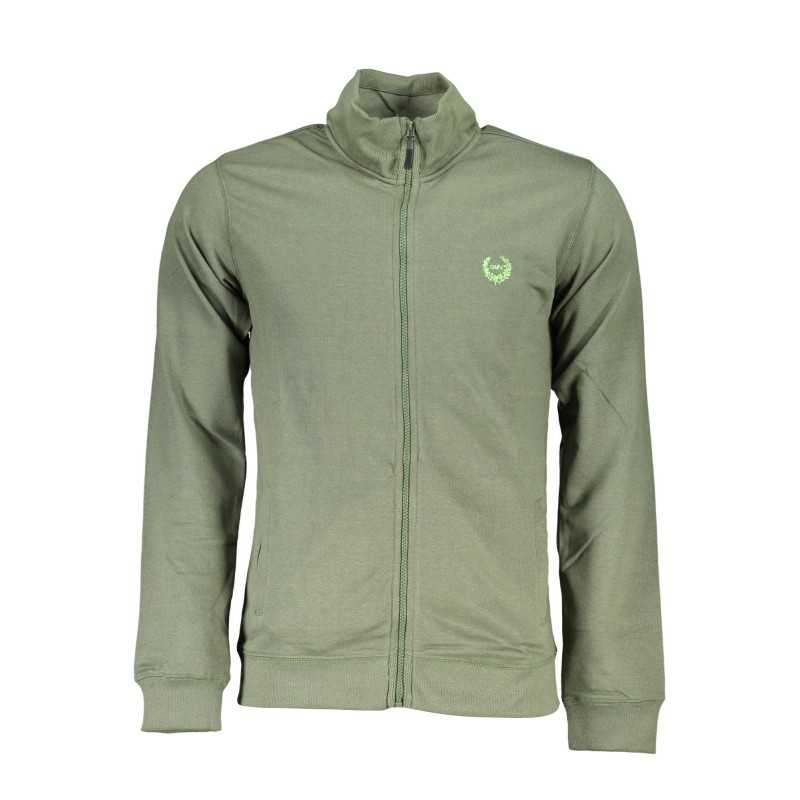 GIAN MARCO VENTURI MEN'S GREEN ZIPPED SWEATSHIRT