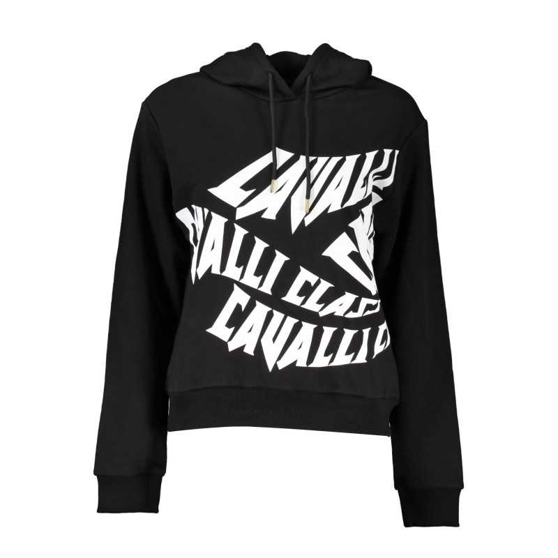 CAVALLI CLASS BLACK SWEATSHIRT WITHOUT ZIP