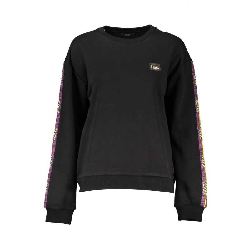 CAVALLI CLASS BLACK SWEATSHIRT WITHOUT ZIP