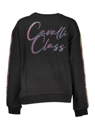 CAVALLI CLASS BLACK SWEATSHIRT WITHOUT ZIP