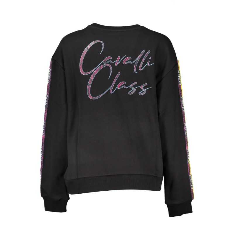 CAVALLI CLASS BLACK SWEATSHIRT WITHOUT ZIP