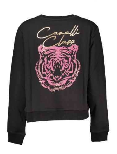 CAVALLI CLASS BLACK SWEATSHIRT WITHOUT ZIP