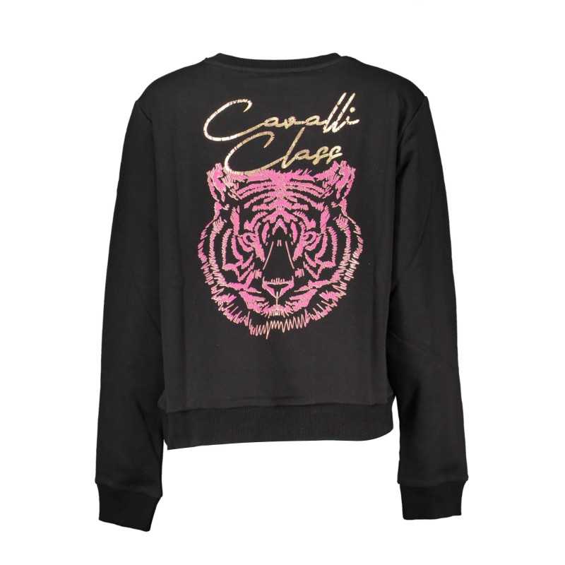 CAVALLI CLASS BLACK SWEATSHIRT WITHOUT ZIP