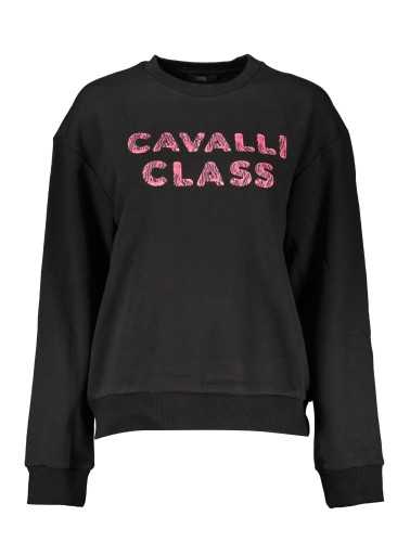 CAVALLI CLASS BLACK SWEATSHIRT WITHOUT ZIP