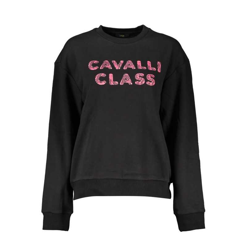 CAVALLI CLASS BLACK SWEATSHIRT WITHOUT ZIP