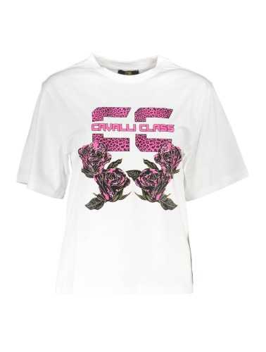 CAVALLI CLASS T-SHIRT MANICHE CORTE DONNA BIANCO