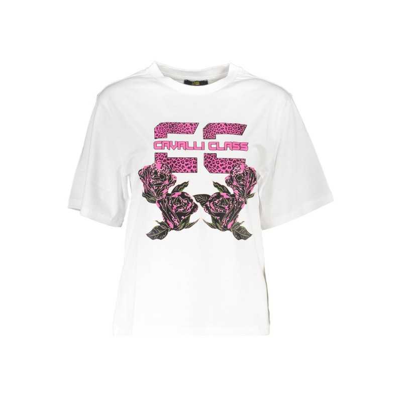 CAVALLI CLASS T-SHIRT MANICHE CORTE DONNA BIANCO