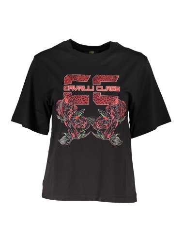 CAVALLI CLASS T-SHIRT MANICHE CORTE DONNA NERO