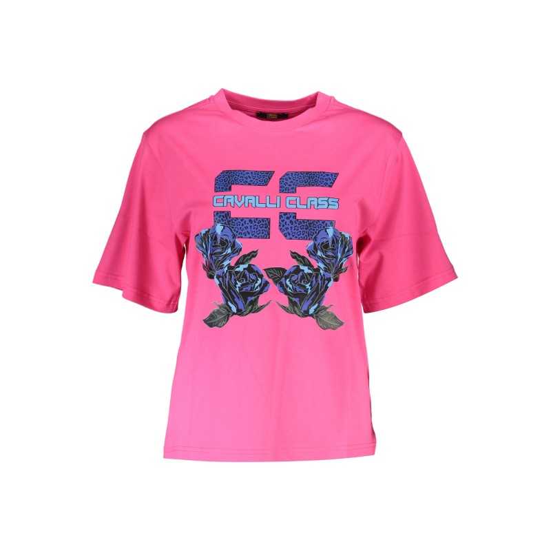 CAVALLI CLASS T-SHIRT MANICHE CORTE DONNA ROSA