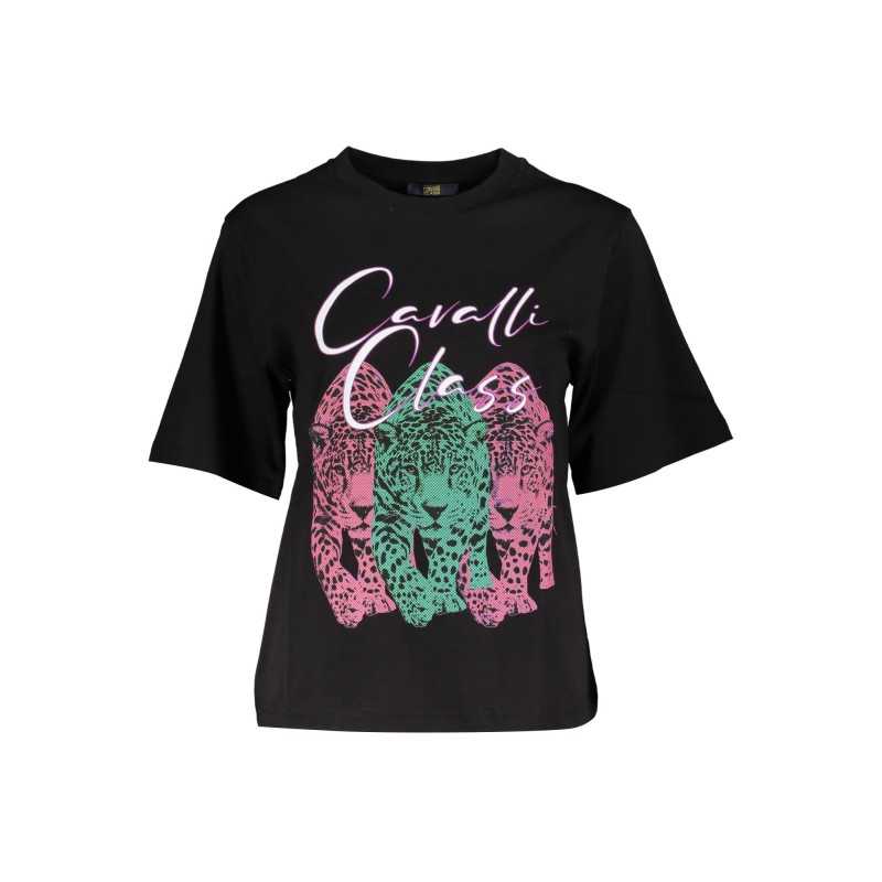 CAVALLI CLASS T-SHIRT MANICHE CORTE DONNA NERO