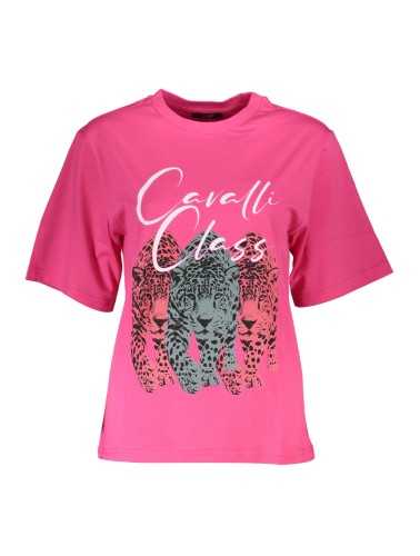 CAVALLI CLASS T-SHIRT MANICHE CORTE DONNA ROSA